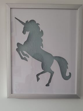 Teal Unicorn Silhouette Framed Wall Art